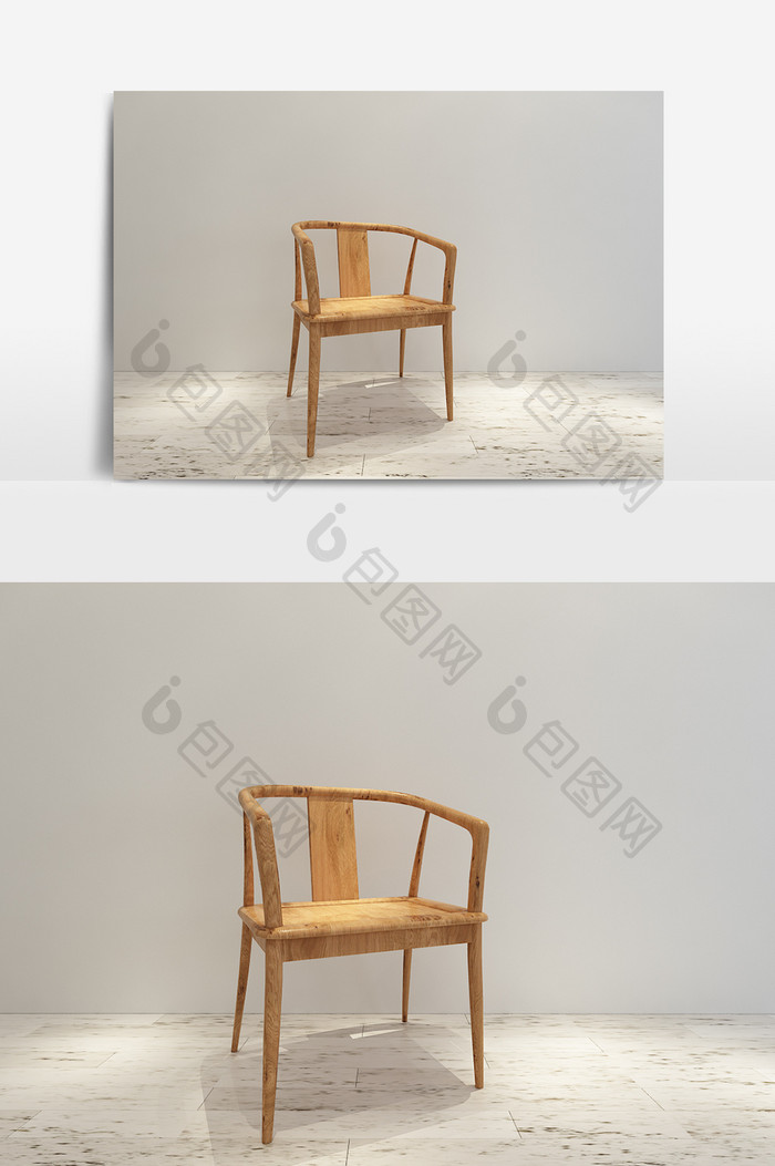 日式风格单椅模型