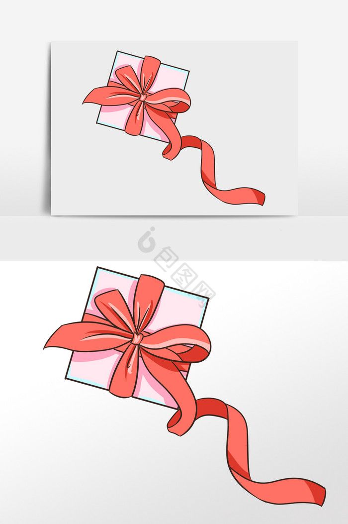 情人节礼品盒插画图片