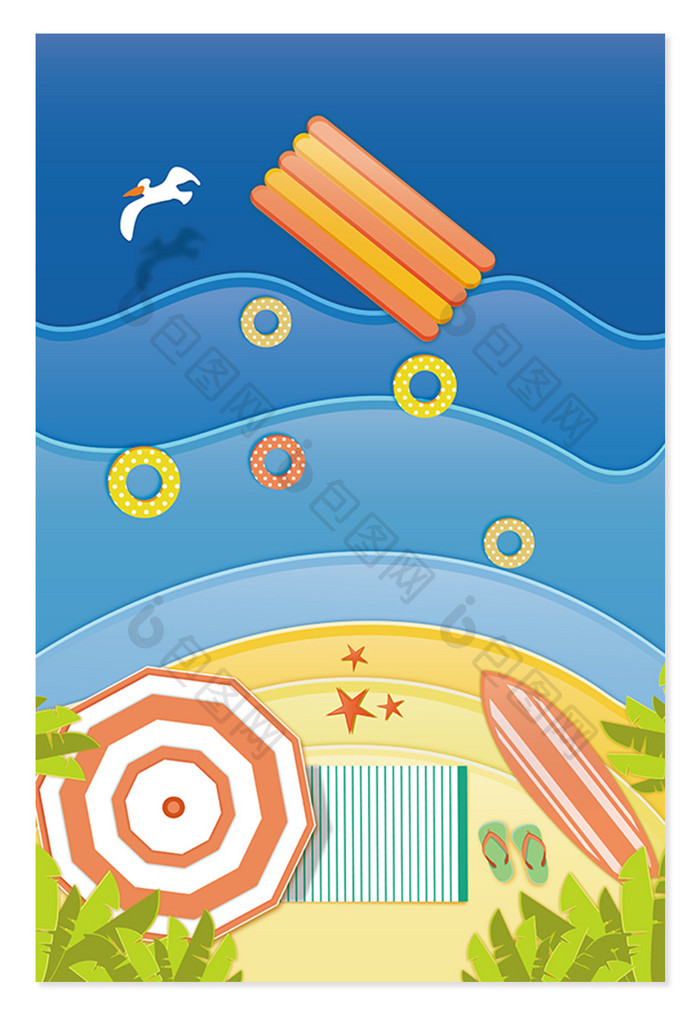 沙滩旅游休闲广告设计背景图
