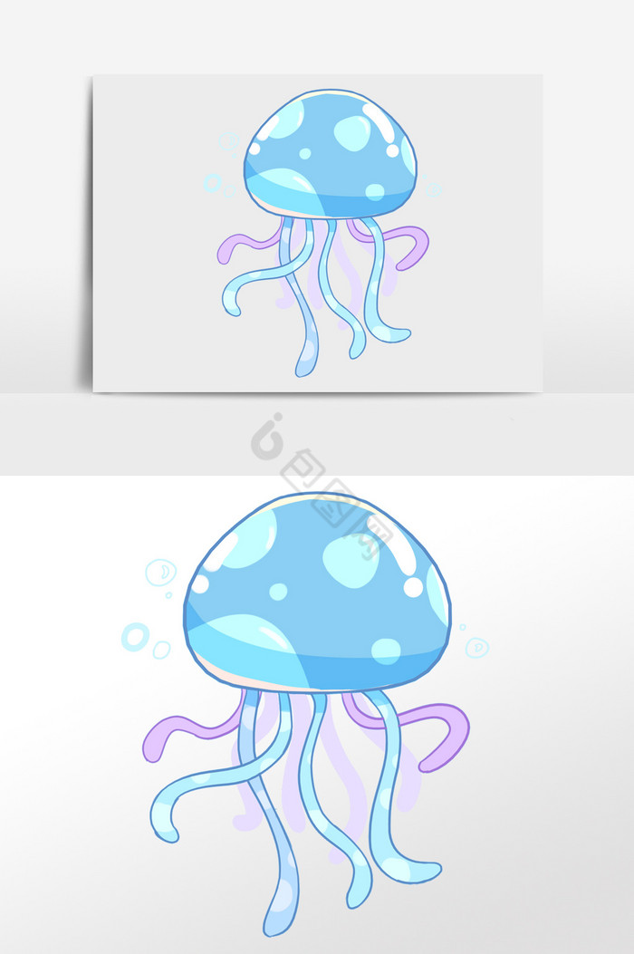 海生物水母插画图片