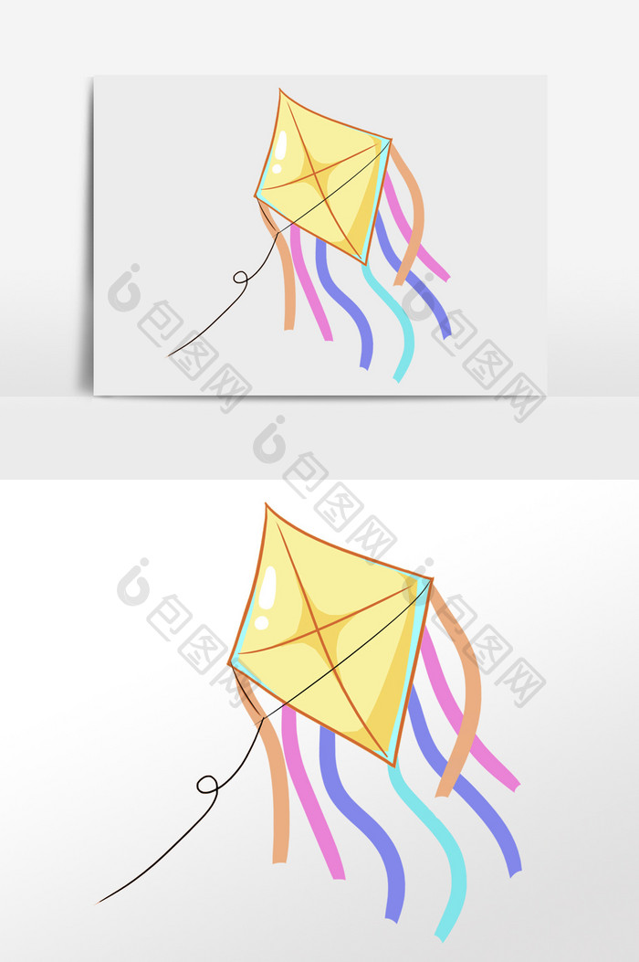卡通手绘风筝元素