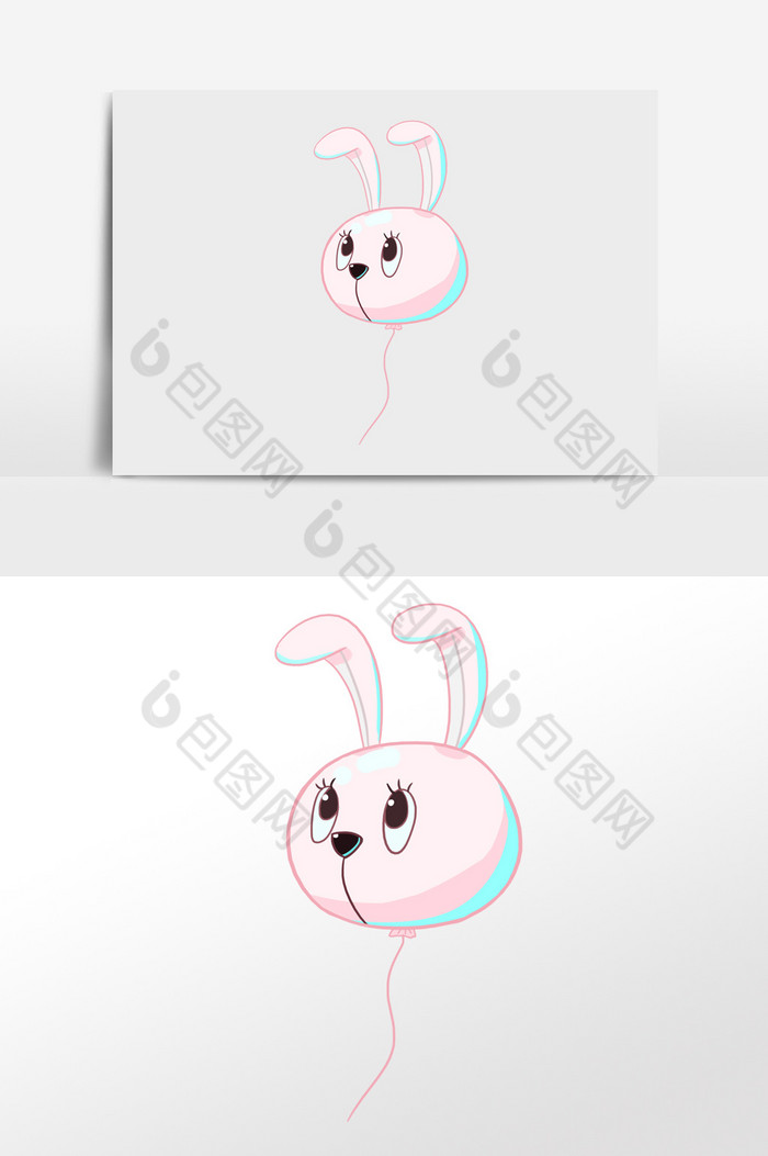 气球小兔子卡通图片