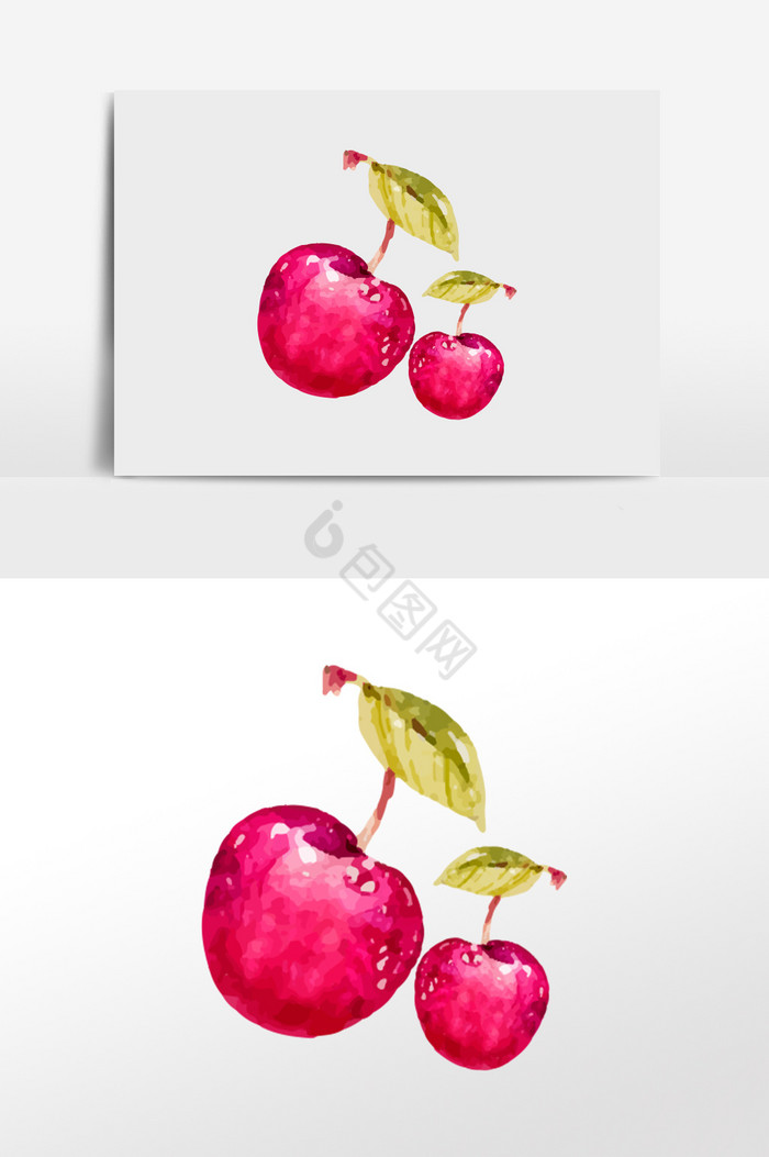 樱桃水果插画图片