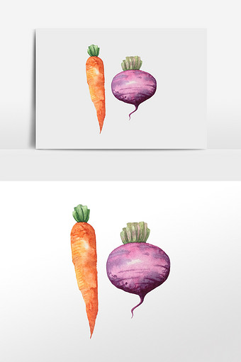 卡通清新胡萝卜食物健康饮食插画元素图片