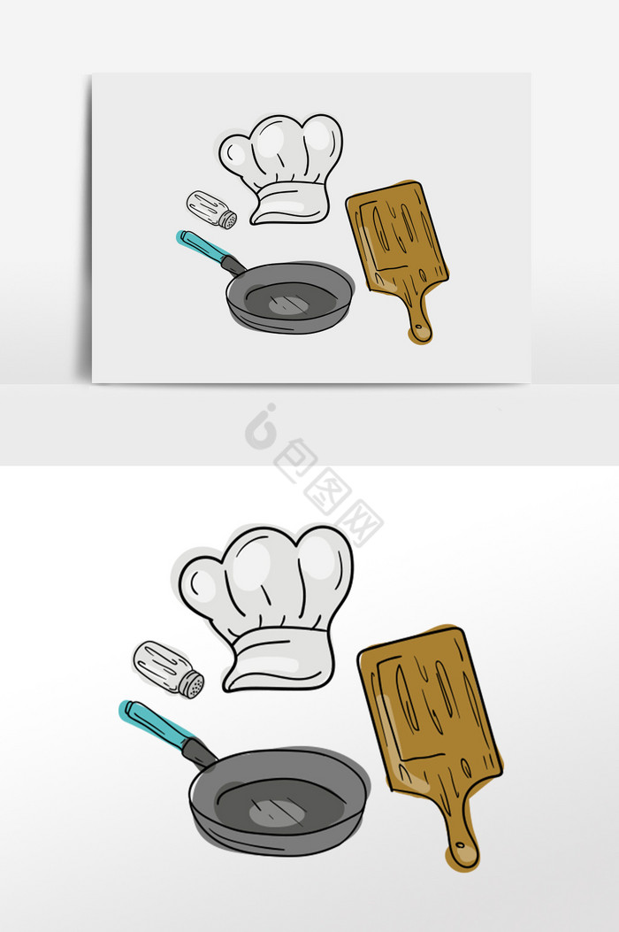 厨师厨艺插画图片