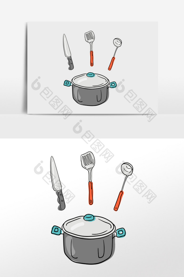 厨师帽锅碗瓢盆厨具图片