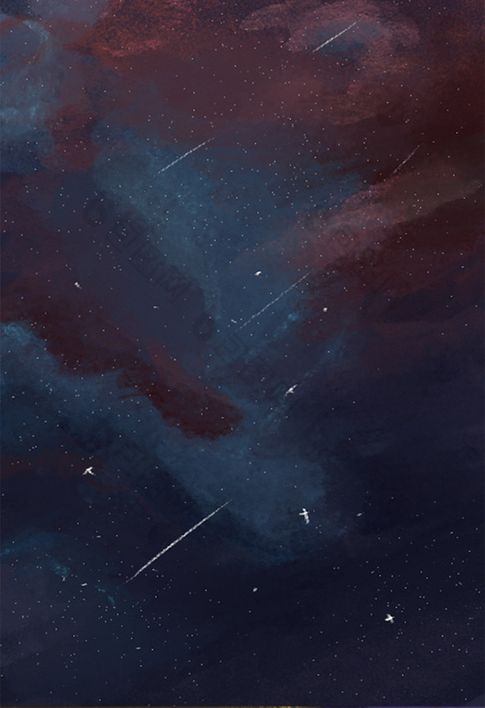 唯美星空流星背景插画