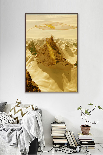 定制山水色彩风景组合装饰画图片
