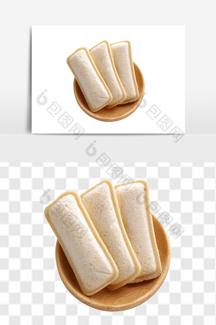 小软面包零食设计素材