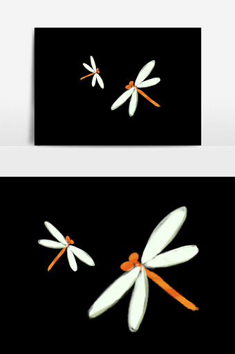 夏天卡通蜻蜓素材图片