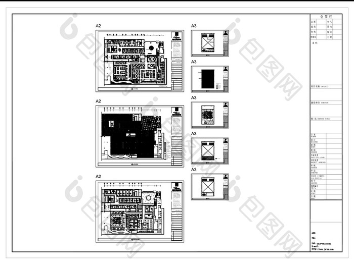 会所空间CAD施工图纸