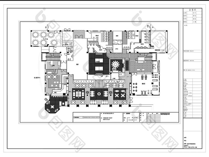 CAD会所空间设计施工图纸