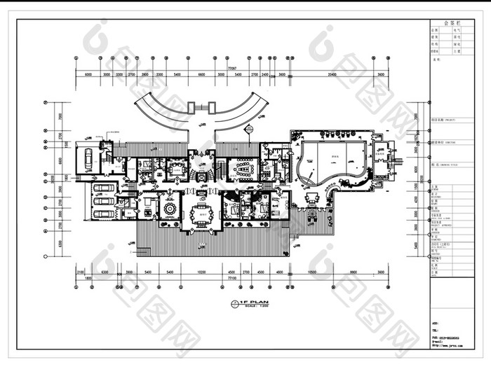 会所空间设计CAD总平面规划