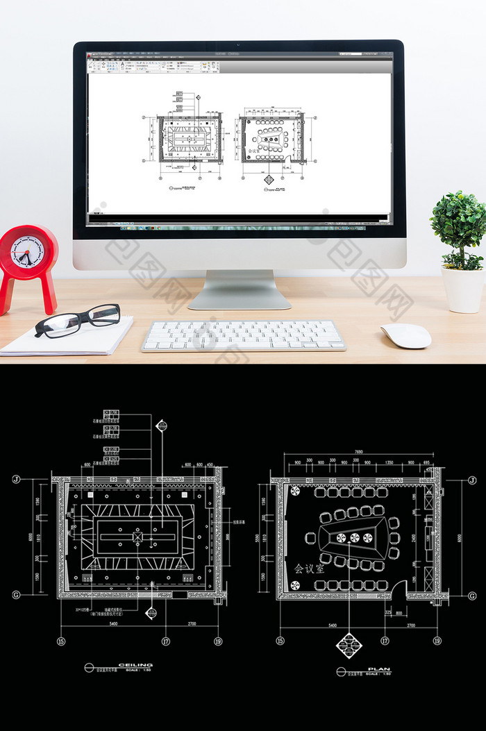 会议室空间设计CAD图纸图片图片