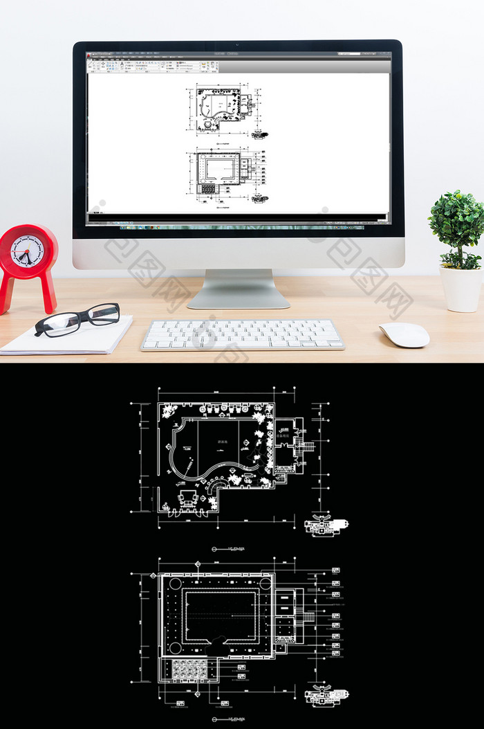 泳池空间CAD施工图纸