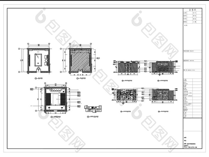 桌球室空间设计CAD施工图