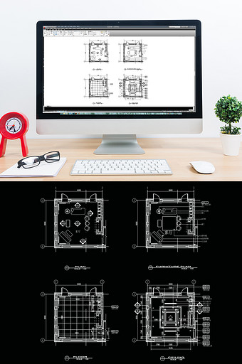 客厅空间设计CAD图纸图片