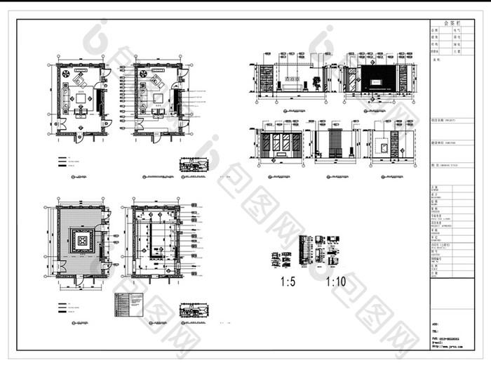 起居室空间规划设计CAD施工图纸