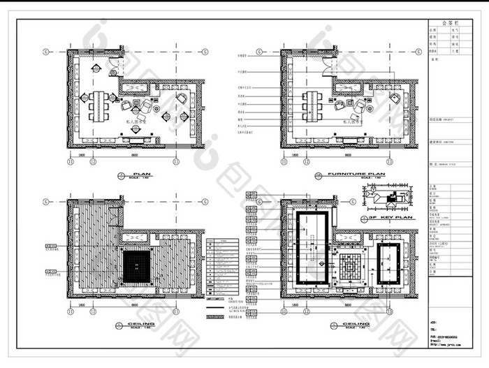 私人图书馆空间设计CAD施工图纸