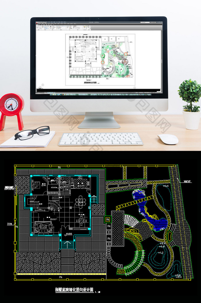 别墅景观绿化施工图CAD图片图片
