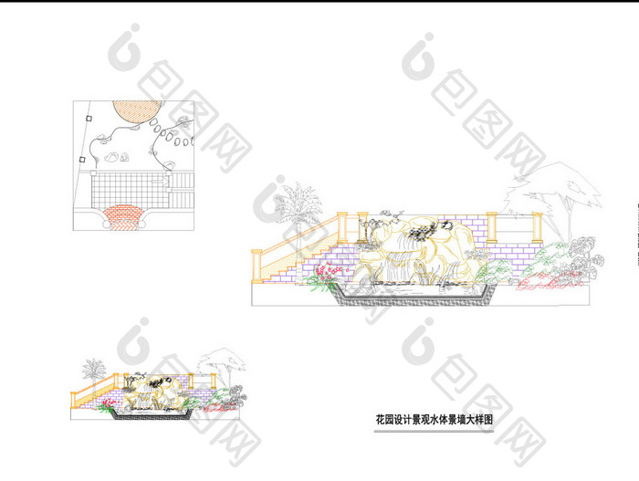 棕榈泉庭院景观设计方案图CAD