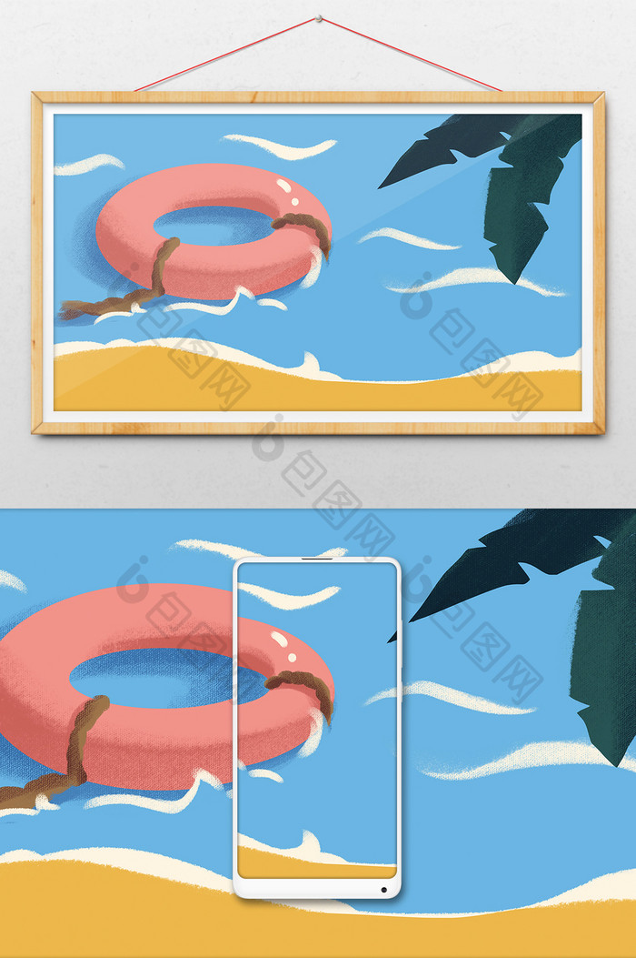 海滩椰树清凉一夏插图 图片下载 包图网