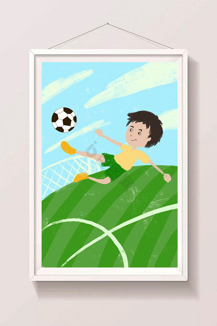 全民运动世界杯足球插画图片
