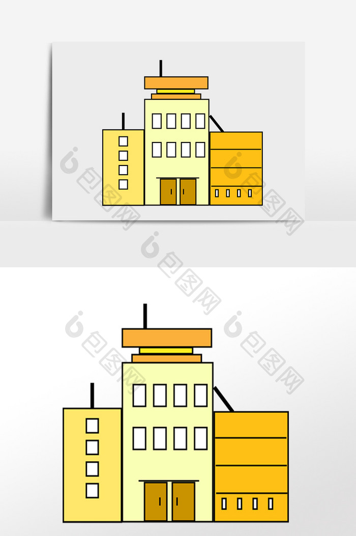 手绘建筑图形插画元素