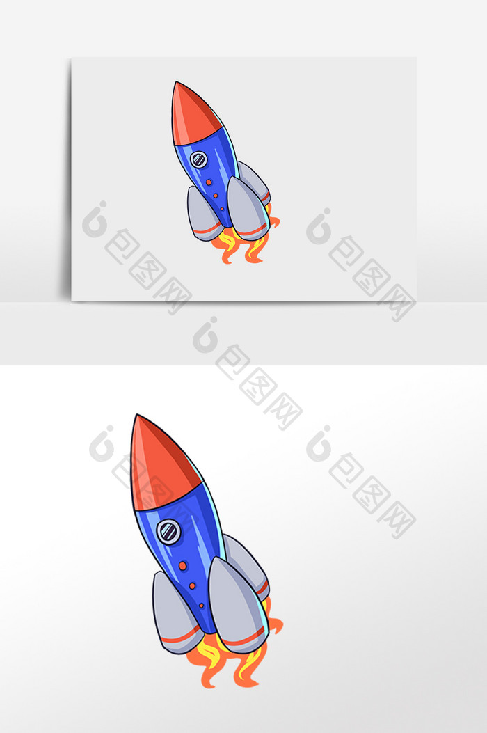 卡通火箭插画元素