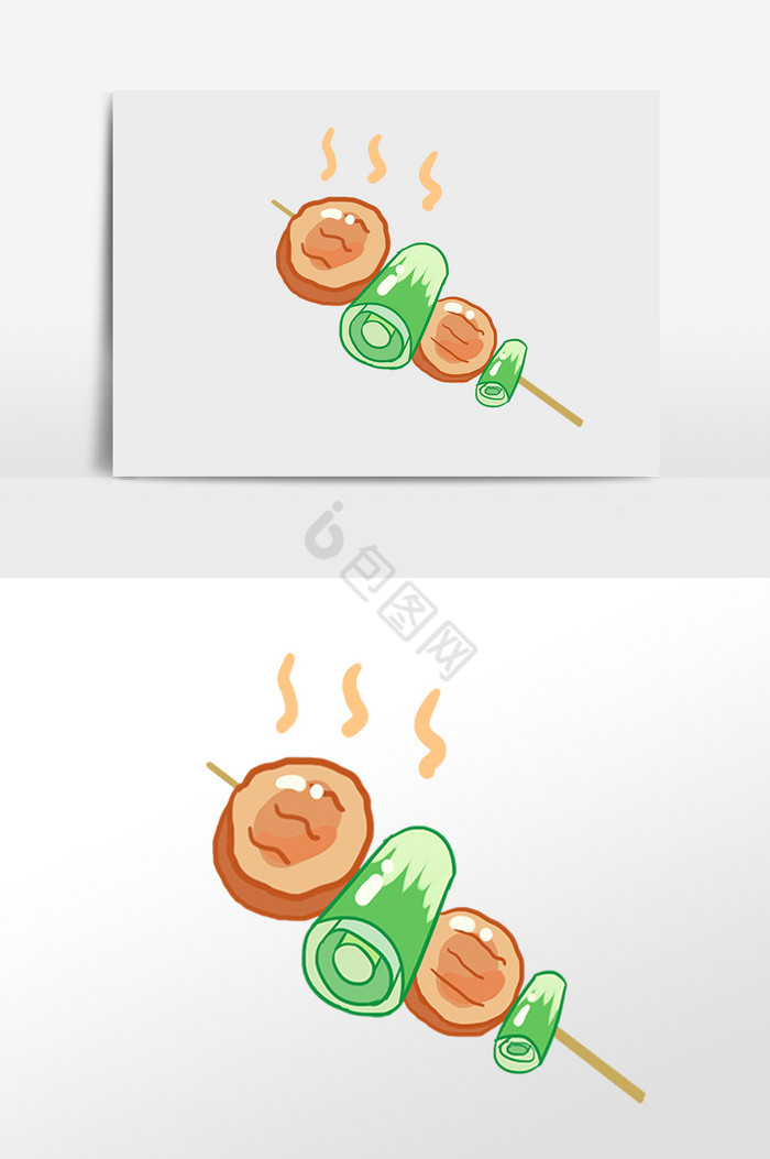 烧烤烤串插画图片