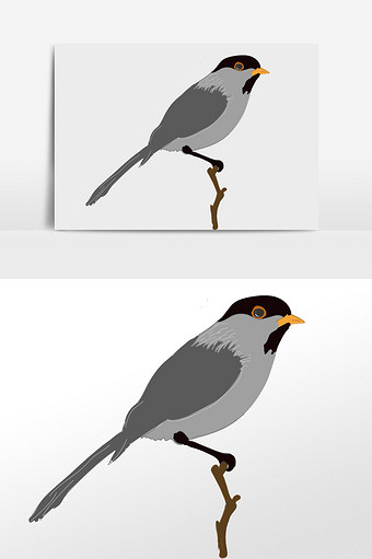 可爱卡通黑色小鸟元素图片