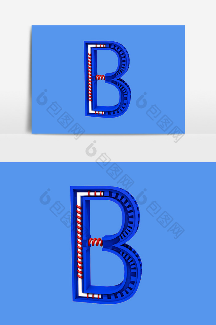 卡通手绘字母B图案素材