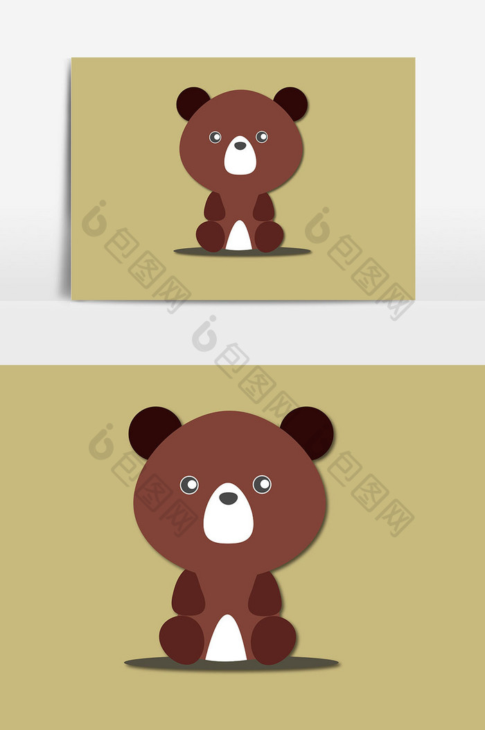 小熊动物棕色设计元素