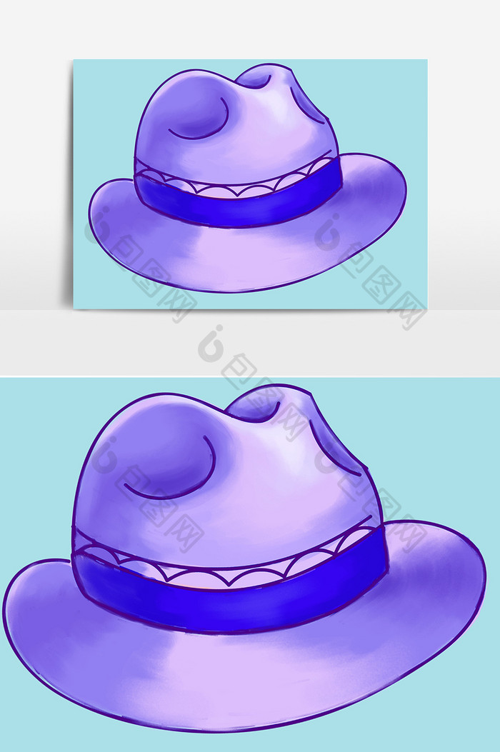 蓝色帽子设计元素