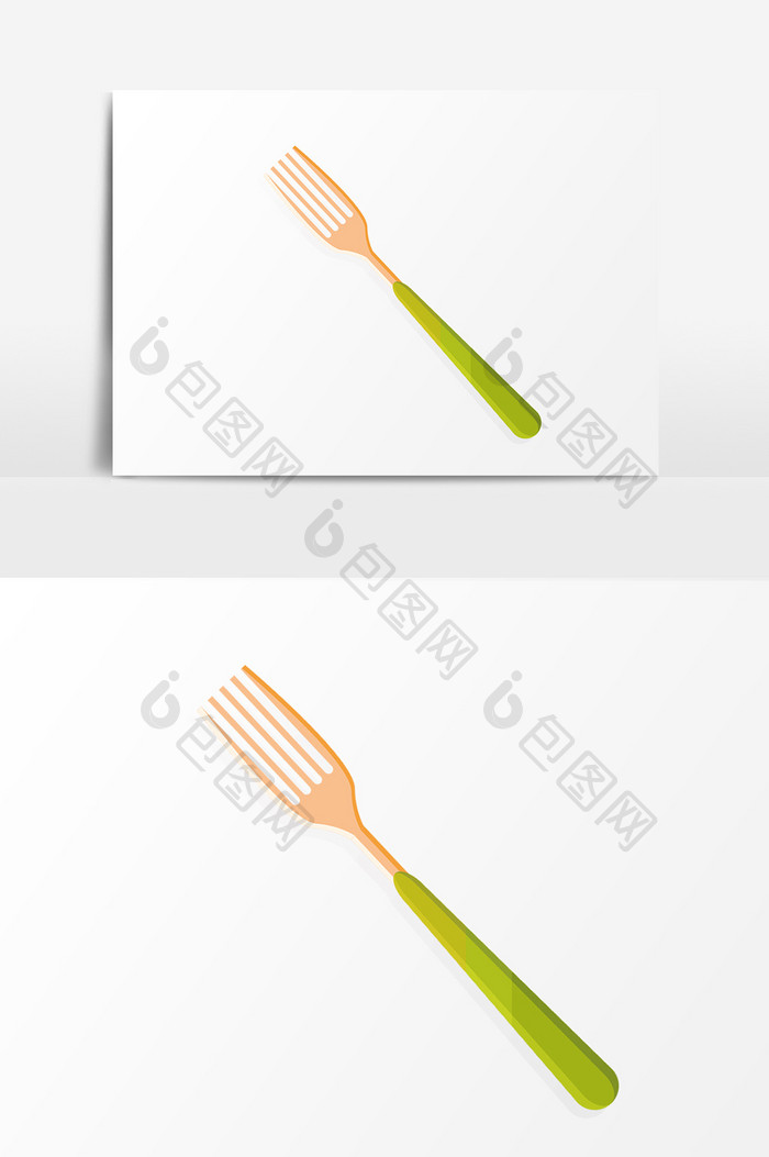 食物叉子插画元素