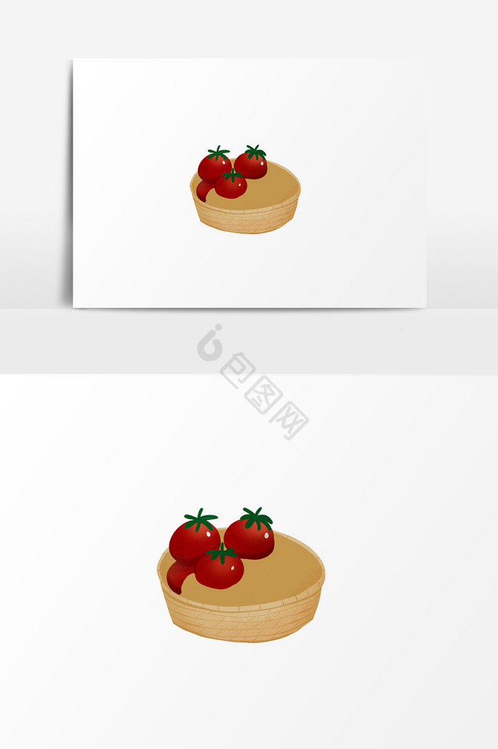 篮子里西红柿插画图片