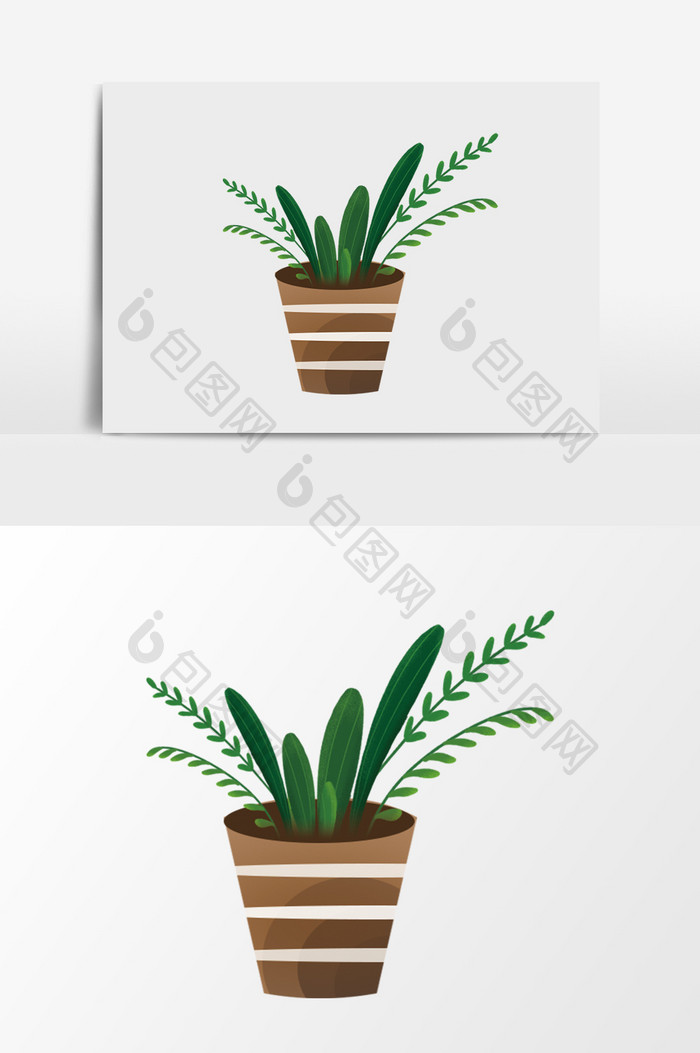 卡通装饰盆栽植物