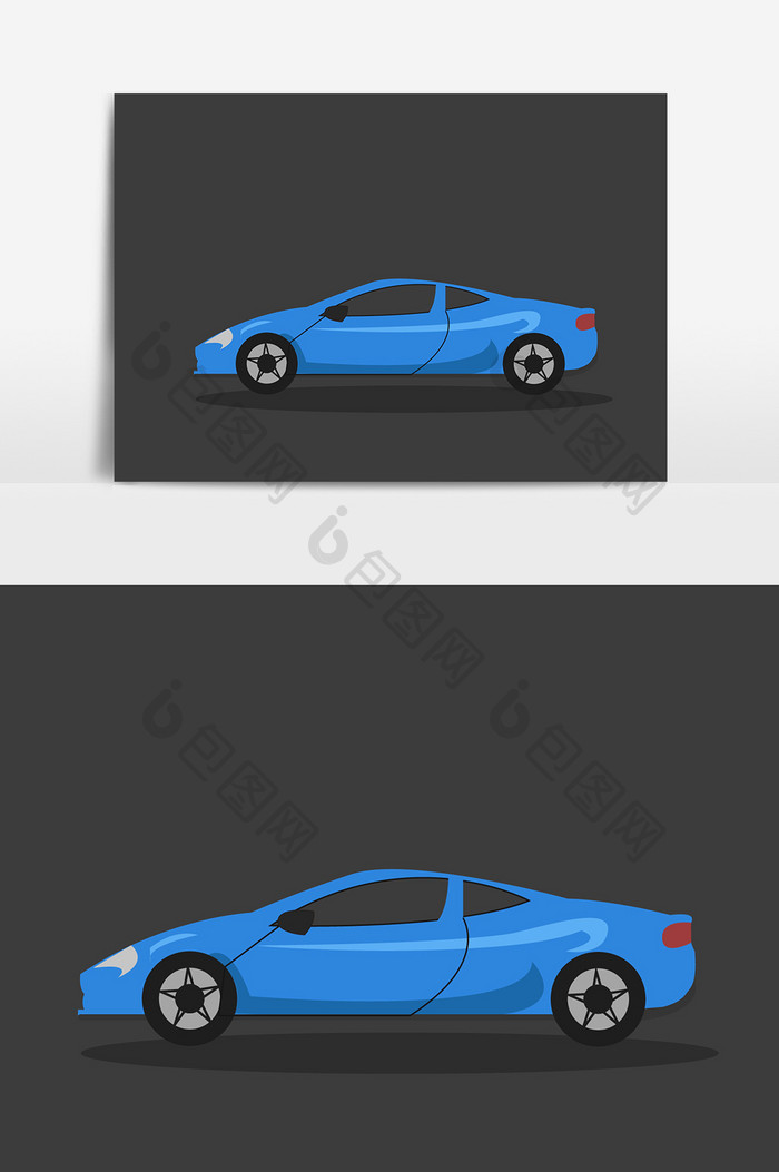 蓝色汽车设计元素