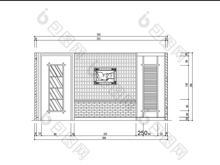 中式餐厅立面图纸CAD图纸