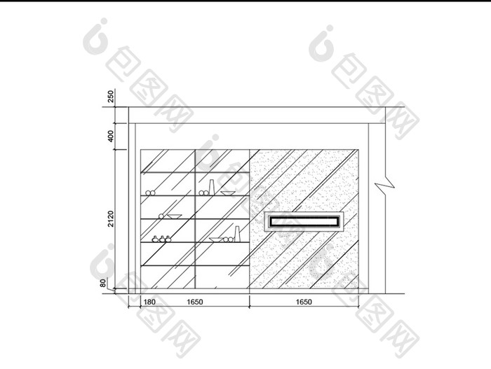 家装储物柜墙面立体图纸CAD图纸