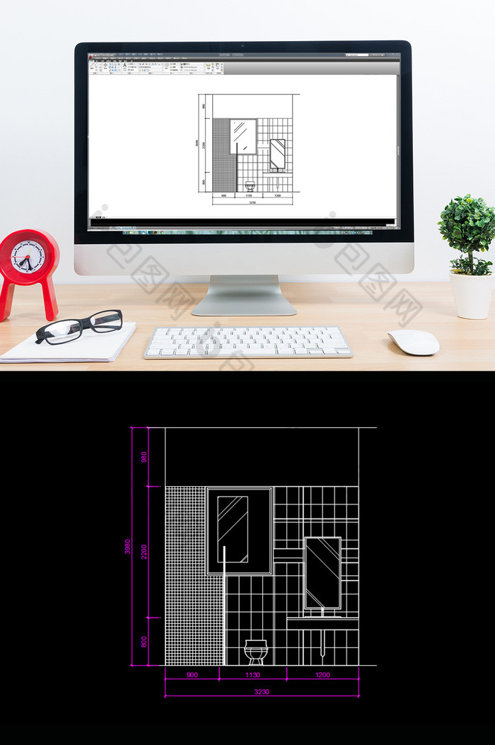 家装卫生间立体图CAD图纸