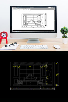 家装欧式风格床头立体图CAD图纸