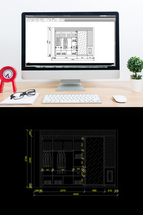 家装欧式风格衣柜立面图CAD图纸