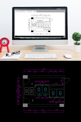 公共卫生间平面布局图CAD图纸