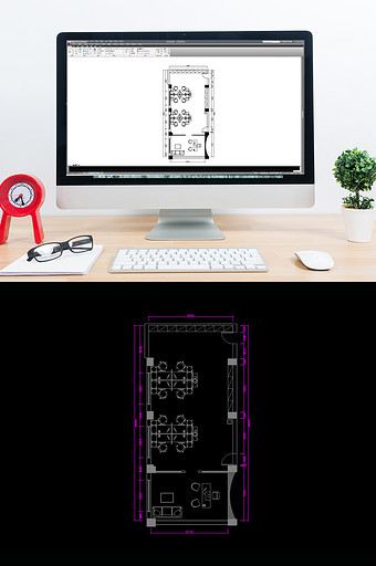 工装办公室平面布置图CAD图纸图片