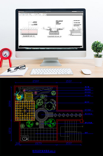 屋顶花园及庭院CAD景观全套图纸图片