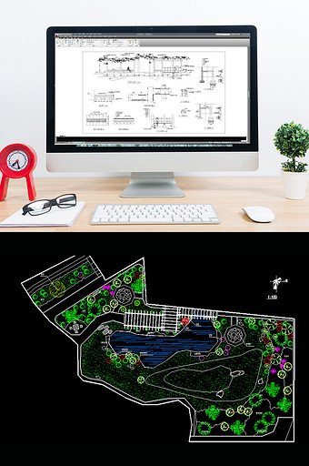 公园的园林景观施工图纸CAD图片