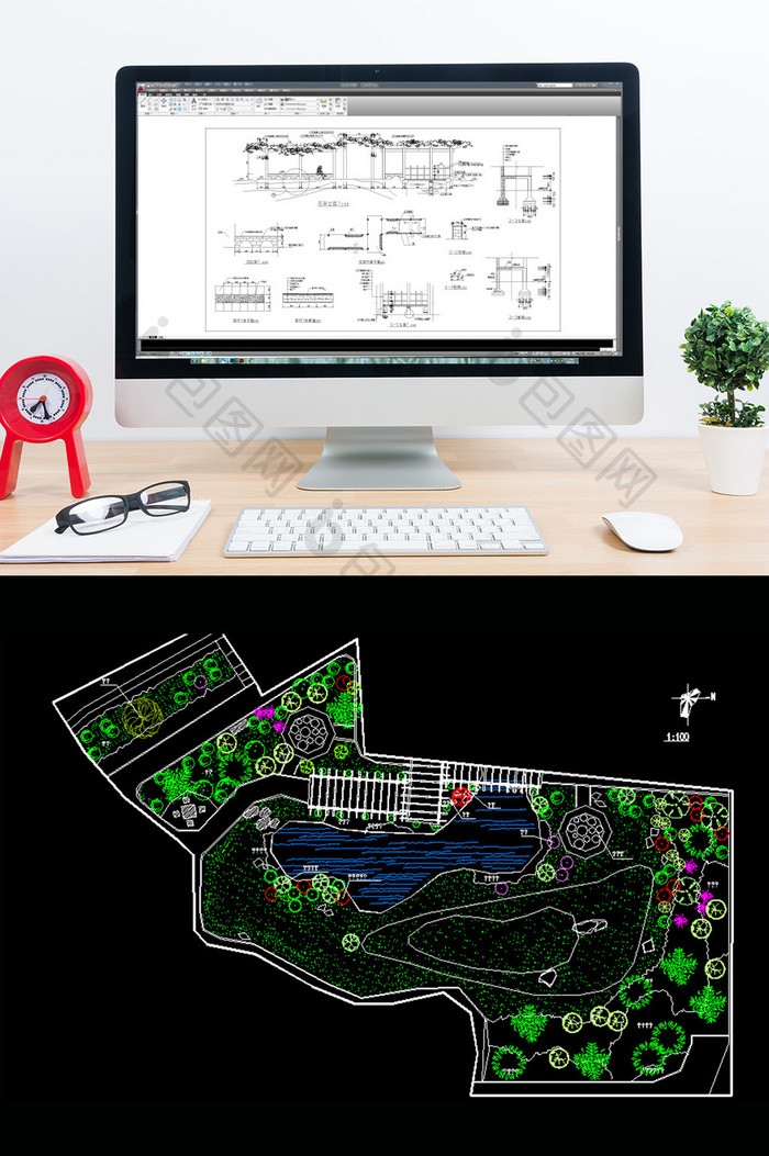 公园的园林景观施工图纸CAD