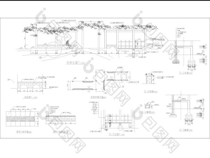 公园的园林景观施工图纸CAD