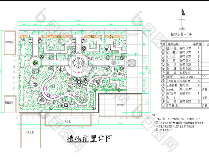 村子公园景观施工图CAD